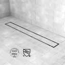 Linear Shower Drain, 28 inch Drain with Tile Insert 2-in-1 Panel, Brushed 304 Stainless Steel Shower Floor Drain, Linear Drain with Hair Strainer and Adjustable Feet