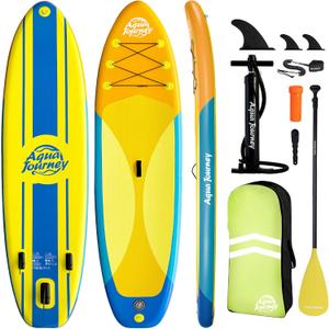 Inflatable Stand Up Paddle Board 10'6", Lightweight & Stable with 3-Fin Maneuverability, Complete Paddleboard Accessories for Adults & Youth, Ideal Outdoor Gift