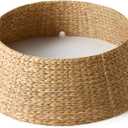 42in Extra Large Christmas Tree Collar - Woven Hyacinth Tree Collars for Artificial Trees - Rattan Rustic Farmhouse Basket for Tree Base Cover with Cord Cut-Out for 9ft 10ft 12ft Tree (Natural)