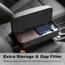 Flecto Car Armrest Storage Box, Adjustable Height Car Seat Gap Filler Organizer and Elbow Rest Support, Compatible with Most Car Models, Console Extension for Driver Fatigue Relief, Black