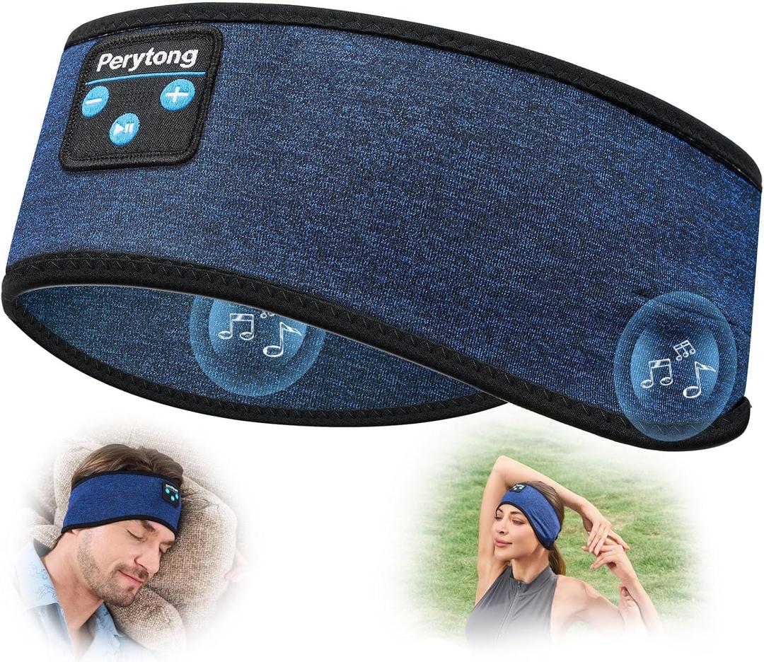 Perytong Sleep Headphones Bluetooth 5.4 Headband, Wireless Headphones Earbuds Earphones Sweatproof for Women Men Sports Workout Running Jogging Yoga Cool Gadgets Christmas Unique Gifts