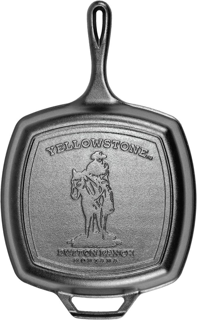Lodge Yellowstone - 10.5" Square Grill Pan, Cowboy on Horseback