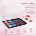 Magnetic Makeup Palette Empty with Clear Top, 3Pack Empty Eyeshadow Pan Dispensing Storage Box with 60Pcs Adhesive Metal Stickers for DIY Cosmetics Lipstick Blush Powder-7.87X5.51Palette