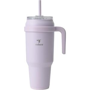 Reduce Reusable 50 oz Cold1 Water Tumbler  Ergonomic Handle  Double-Wall Insulation  Sturdy Desktop/Tabletop Mug with Lid and Straw -BPA-Free Stainless Steel for Gym, Home, Office Gentle Lavender