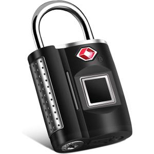 Fingerprint Lock, TSA Approved Smart Digital Locker Lock for Gym, Luggage, Travel, House Door, Suitcase, Backpack, School, Bike,Office, Keyless