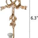 NIKKY HOME Decor Wall Hooks, Gold Bow Wall Hooks for Hanging Coats and Hats, Vintage Mounted Hook Chic Towel Hooks for Bathrooms, Clothing Hook for Bedroom 2PCS
