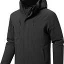 FREE SOLDIER Men's Waterproof Ski Snow Jacket Warm Winter Coat Snowboarding Raincoat Hooded Fully Taped Seams (Large, Black)