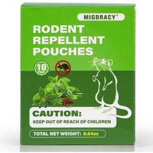 Mouse Repellent Pouches, 10Pcs Peppermint Oil to Repel Mice and Rats, Rodent Repelling Packs, Natural Rat Deterrent, Indoor & Outdoor Use, Family & Pet Safe