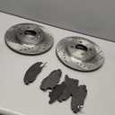Disc Brake Rotor and Pad Set Kit Rear Side Posi Metal Semi-Metallic Smooth for Chrysler for Town & Country,for Dodge for Grand Caravan for Journey,for Ram for C/V,for VW for Routan