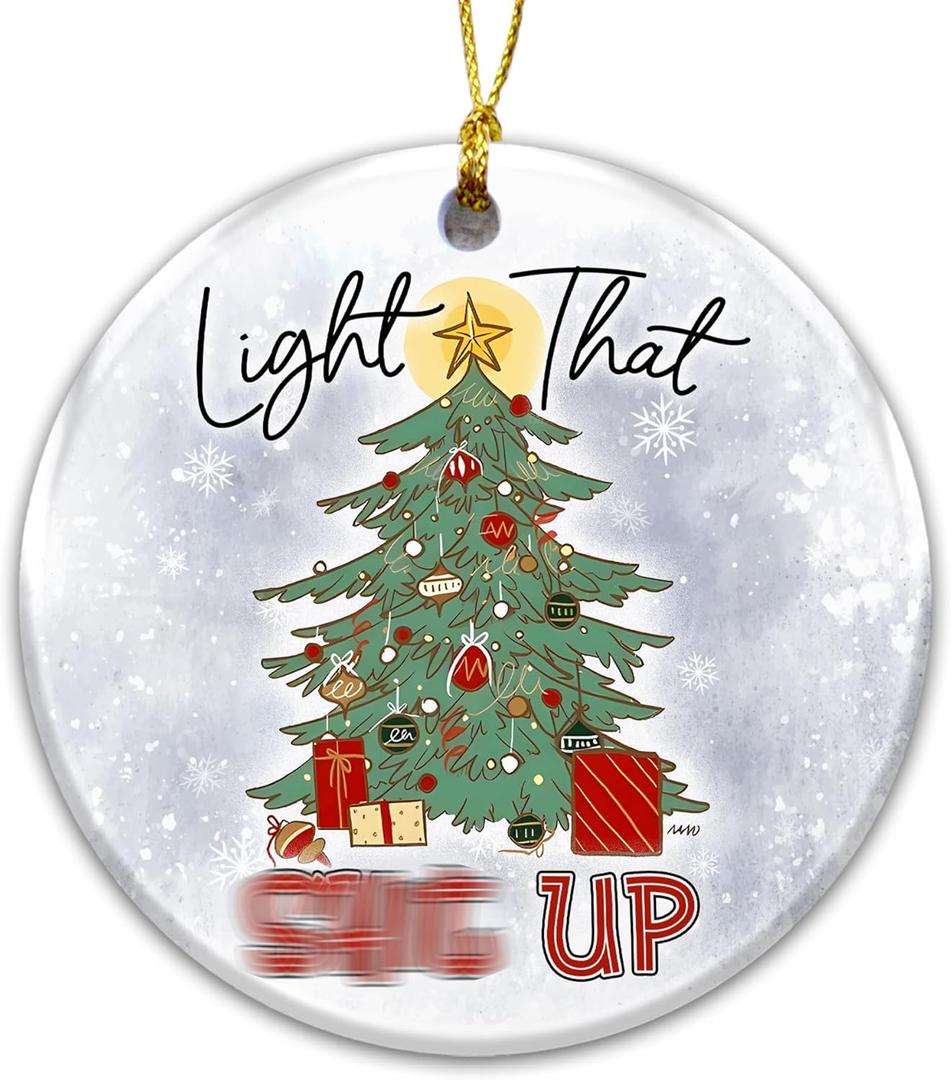 10 x Funny Ornament 2025  White Elephant Gift, Light That Sh*t Up Holiday Tree Dcor  Hilarious Adult Humor Xmas Ornament, Secret Santa Gag Gift