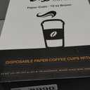 Promora 16 oz Disposable Brown Coffee Cups with Lids & Sleeves, Premium Paper Cups (100 Pack) (Brown and Black)