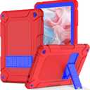 MENZO Case for 10-inch Tablet (Fit 13th Generation Only), Layer Duty Shockproof Rugged Case with Kickstand, Red+Dark Blue