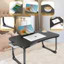 Fayquaze Lap Laptop Desk, Portable Foldable Laptop Bed Table with Storage Drawer and Cup Holder, Lap Desk Lap Bed Stand Tray Table Serving Tray for Eating, Reading and Working