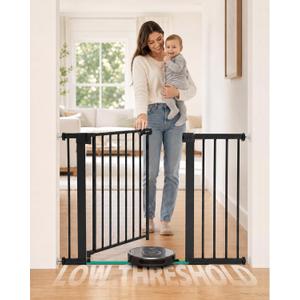 Sekey Flat Threshold Baby Gate for Stairs, 30-46" No Drill Dog Gate Indoor