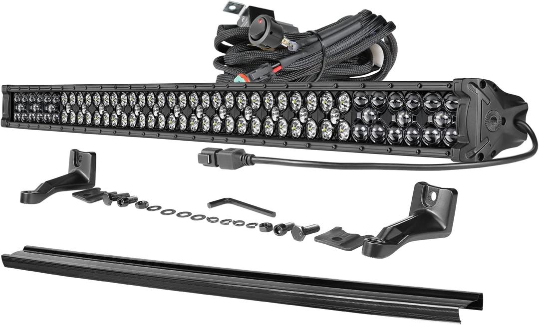 OFFROADTOWN 40'' 540W LED Light Bar with Wiring Harness and Black Cover Off Road Lights Waterproof Driving Light LED Work Light Roof Light Bar for Truck Pickup UTV SUV Bronco Honda