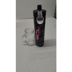 Metal Water Bottle & Mason Jar Glass Cup Metal Water Bottle & Mason Jar Glass Cup