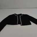 Allegra K Tweed Cropped Jackets for Women's Long Sleeve Open Front Elegant Work Office Short Jacket XS Black