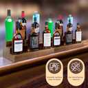 TONGMO Liquor Bottle Stand - 2pack 16 Inch 3 Tier Liquor Bar Bottle Display Shelf, Holds 30 Bottles, Solid Wood, No Installation Required (Dark Walnut)