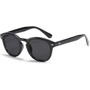 Retro Round Oval Sunglasses For Men Women Trendy Vintage Circle Glasses Tint Lens Colorful See Through UV400 Eyewear (L(148mm/5.51in))