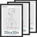 20x30 Poster Frames Set - 3 Pack - Black Solid Wood Picture Frame - Exclusive Woodgrain - Rooms, Offices, Gallery, Studio, and Hallway, Wall Display Decor