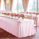 PARTISKY Pink Spandex Tablecloth for 4ft Rectangle Tables, Stretchable Table Cover Skirt for Folding Tables Weddings Parties Banquets Events Trade Shows and Dessert Table, 48" x 24"
