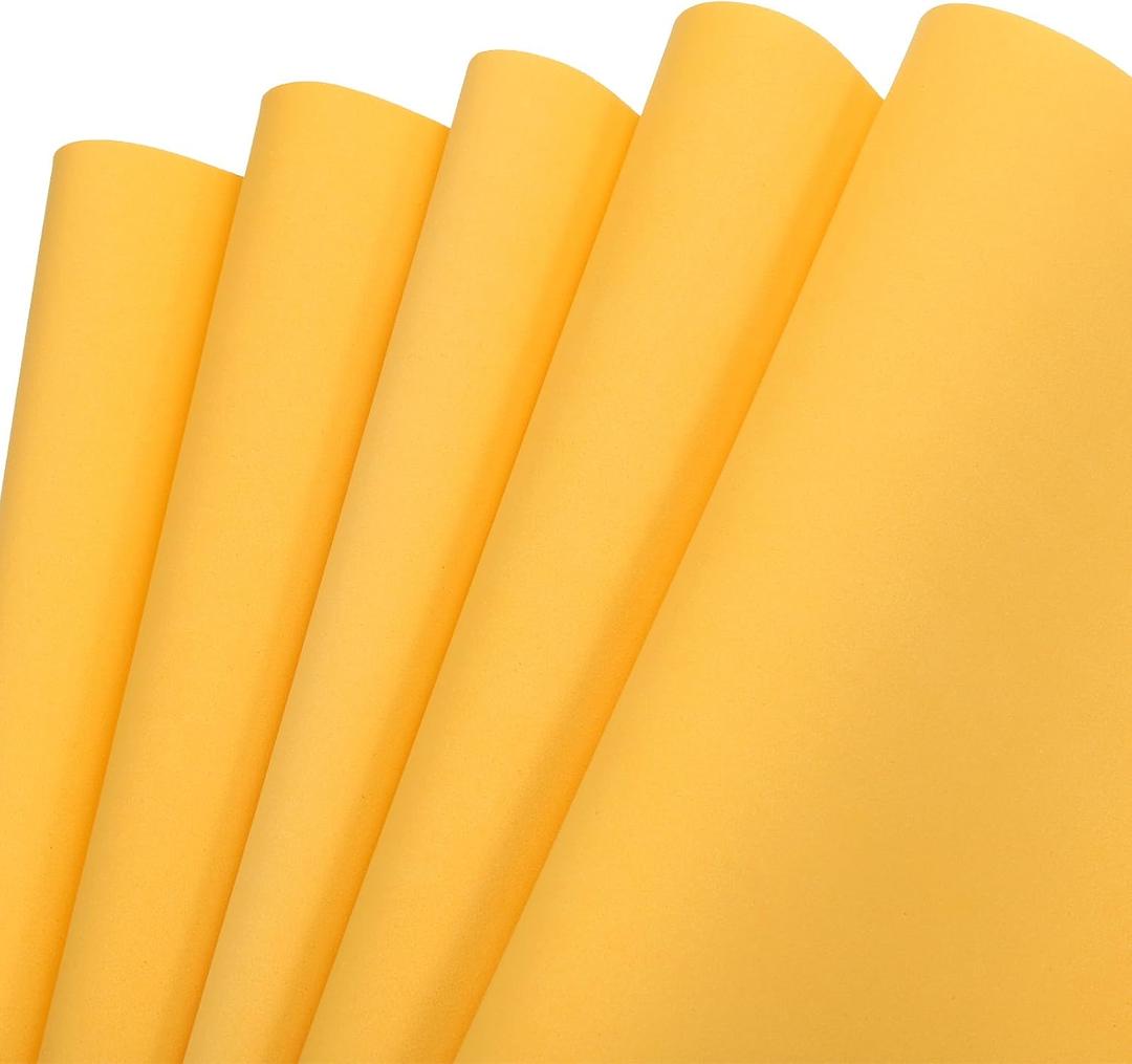 MECCANIXITY EVA Foam Sheets Golden Yellow 19.7 Inch x 35.4 Inch 1mm Thick Crafts Foam Sheets for Costumes, Arts and Crafts Projects Pack of 5