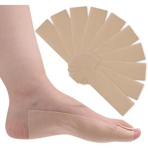 10Pcs of Turf Toe T-Straps - Moleskin Splints for Big Toe Injuries - Adhesive Toe Straighteners Turf Toe Wrap Elastic Tape