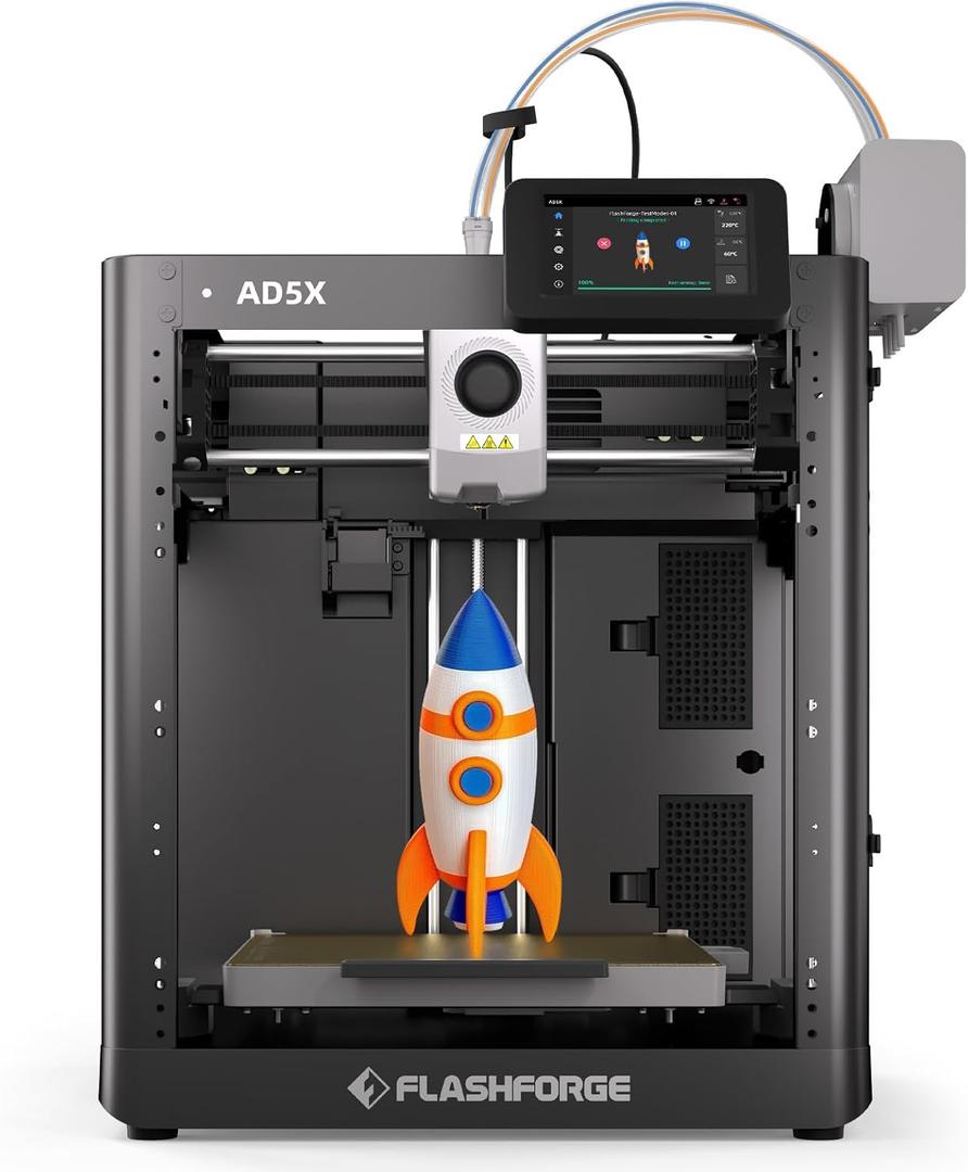 Flashforge AD5X Multicolor 3D Printer, 600mm/s High-Speed 3D Printer with 300C Nozzle, Auto Leveling and PEI Flexible Plate, 220x 220 x220mm