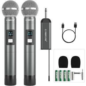 Phenyx Pro Dual Digital Wireless Microphone System, w/2 Handheld Dynamic Microphones,15 UHF Frequency Groups, Mini Receiver, Metal Cordless Mic for Karaoke,Church,DJ,Singing (PDP22H)