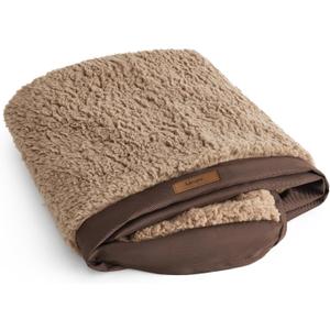 LE SURE Washable Dog Bed Cover Replacement - Large Size Plush Fleece Cover for Orthopedic Egg Crate Foam Pet Mat 36x27x3 Inches, Brown