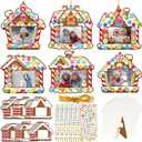 Qyeahkj 36pcs Christmas Gingerbread Crafts for Kids Christmas Frame Hanging Ornament Kits for Kids DIY Gingerbread House Craft Xmas Gingerbreads Crafts for Holiday Party Classroom Activities