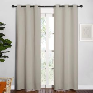 NICETOWN Blackout Curtains for Bedroom, Thermal Insulated Curtains & Drapes with Grommet Top for Living Room, Privacy Window Treatment Draperies (Natural, 34 W by 84 L, Set of 2)