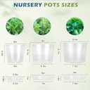 6/8/10 Inch Large Size Clear Nursery Pots with Drainage and Saucers, 9 Pack Plastic Plant Pots for Seedling Starter, Durable Plastic Pots for Indoors