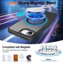 HuwaiH 360 Rotatable Magnetic Ring Stand for iPhone 16e Case, Compatible with MagSafe, Military-Grade Shockproof, Anti-Scratch Matte Translucent Phone Case for iPhone 16e(Black)