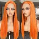 BLL Ginger Wig, Lace Front Wigs Pre-Plucked 13x4 Synthetic HD Lace Front Wigs Long Straight Glueless Ready to Wear Orange Wig For Black Women 26inch