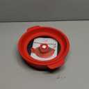 Microwave Grill Pan, Fry Griddle Crisper Pan with Lid for Grilling Browning and Crisping Foods Microwave Silicone Cookware for Meat Sandwich Vegetable Red