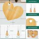 Patelai 50 Set Bridal Baby Shower Favor Heart Cheese Board with Knife, Wood Mini Charcuterie Board Thank You Gift Box for Guest Bridal Baby Shower Prize Wedding Valentines Birthday (Bamboo Color)