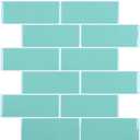 CHIHUT 16 Sheets Aqua Green Peel and Stick Backsplash for Kitchen Renter Friendly Self Adhesive Back Splash Stick on Tiles for Bathroom Shower Walls 12''x12'' 3D Marble Wall Tiles for Fireplace