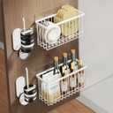 4 Pack Adhesive Cabinet Door Organizer, Lid Organizers Inside Cabinet Food Container/Tumbler Lid Organizer and Storage Cup Lids Holder for Kitchen & Bathroom Wall Mounted(White)