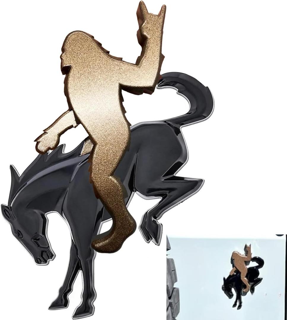 Add-A-Sasquatch Emblem for Bronco, 3x4 Inch, Off-Road Decal with 3M Adhesive, Custom Vehicle Accessory (Sasquatch Riding Bronco Set#4)