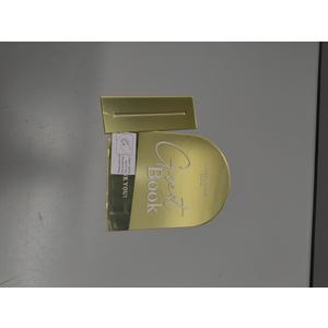 Acrylic Wedding Sign with Stand- 5"x7" Gold Mirror Arched Guest Book Signs and Base,1/8" Thick | Modern Calligraphy White Lettering Gold Arch Acrylic Table Sign for Wedding Reception & Party