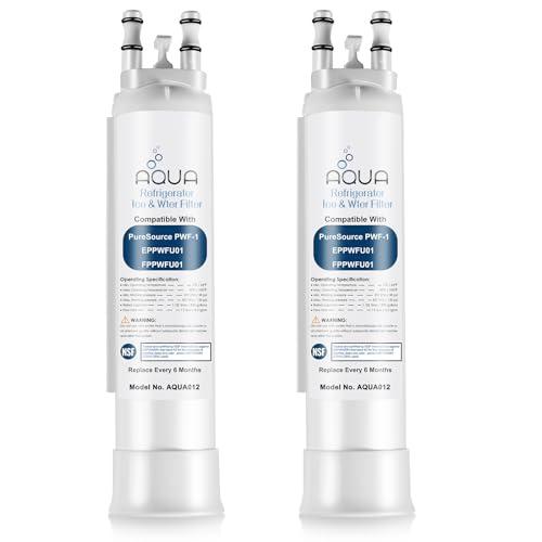 AQUA012 FPPWFU01 Water Filter Replacement Compatible with EPPWF01 PureAdvantage PWF-1 FPPWFU01 PurePour PWF-1Refrigerator Water Filter (2-PACK)