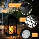 Homemory Solar Lanterns Outdoor Waterproof Hanging with Flickering Flameless Candles, 2 Pack 13'' Garden Outdoor Lantern Decorative for Patio Front Porch Backyard Balcony Cabin Outside Table(Black)