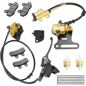 XIKOBY Pit Bike Front Brake & 12mm Rear Hydraulic Disc Brake Caliper Assembly Compatible with Apollo SSR 125cc 110cc Tao Tao Coolster Roketa X-pro 4-Stroke 50cc 70cc 90cc Chinese Dirt Bike Parts