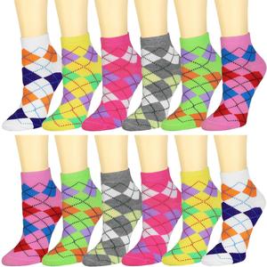 Falari 12 Pairs Women Novelty Ankle Socks Colorful ComfortSoft Lightweight Sports Athletic Socks (One Size)