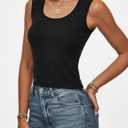 Women Wide Strap Ribbed Cropped Tank Tops 2026 Summer Trendy Crop Top Tight Fit Basic Sleeveless Camisole (Black, M)