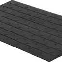 4" Rise Rubber Threshold Ramp, 3 Channels Cord Cover Portable Anti-Slip Wheelchair Ramp, Angled Entry 2500LBS Weight Capacity, Rubber Curb Ramp for Wheelchairs Doorways Stairs Home