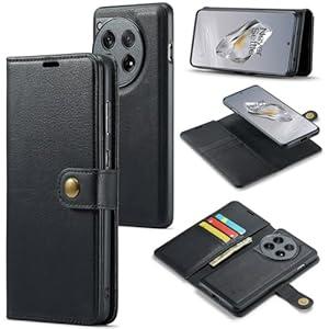 Asuwish Phone Case for OnePlus 12 5G Wallet Magnetic Detachable Cell Cover with Tempered Glass Screen Protector Flip Card Holder Slot One+ 1plus12 2024 Women Men Girls Purse Mobile Accessories Brown