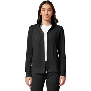Cherokee Womens Zip Front Scrub Jacket, 2 Pockets, Princess Seams, Moisture Wicking, 360 Stretch Fabric - CK303, 2XL
