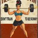 Gym Decor For Women Motivational Metal Gym Signs Real Girl Dont Train To Be Skinny Train To Be A Badass Vintage Badass Home Workout Room Wall Art Retro Fitness Sign 8x12 Inch (20X30cm(12*8in))